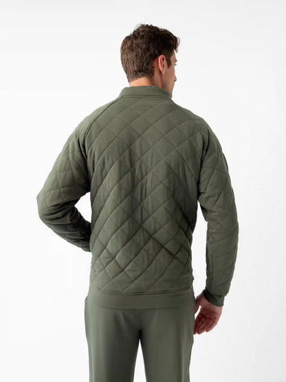 Men's Brushed Bamboo Quilted Snap Pullover