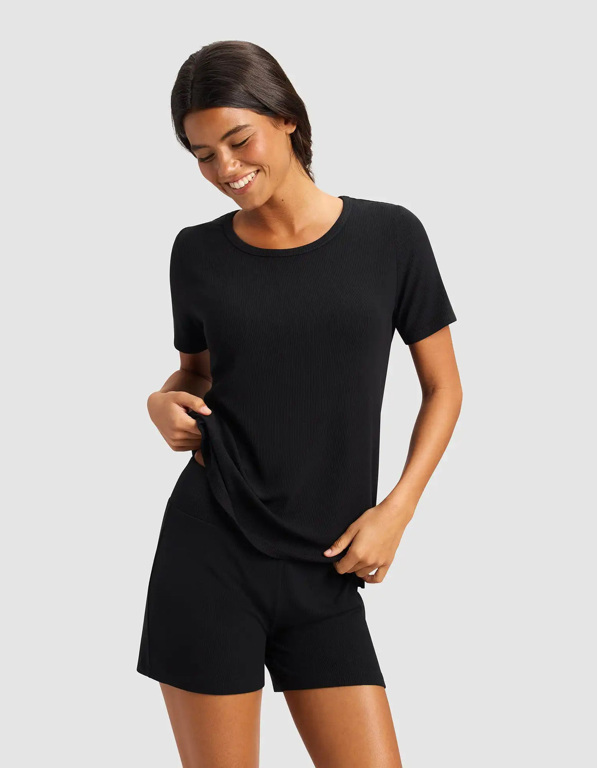 Women’s Bamboo Rib-Knit Short Sleeve Lounge Top