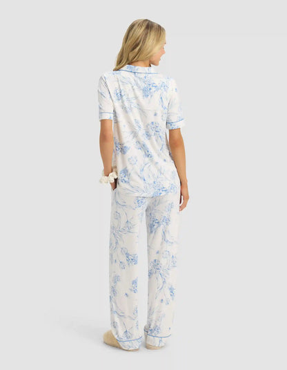 Women's Bamboo Stretch-Knit Short Sleeve & Pant Pajama Set - Last Chance
