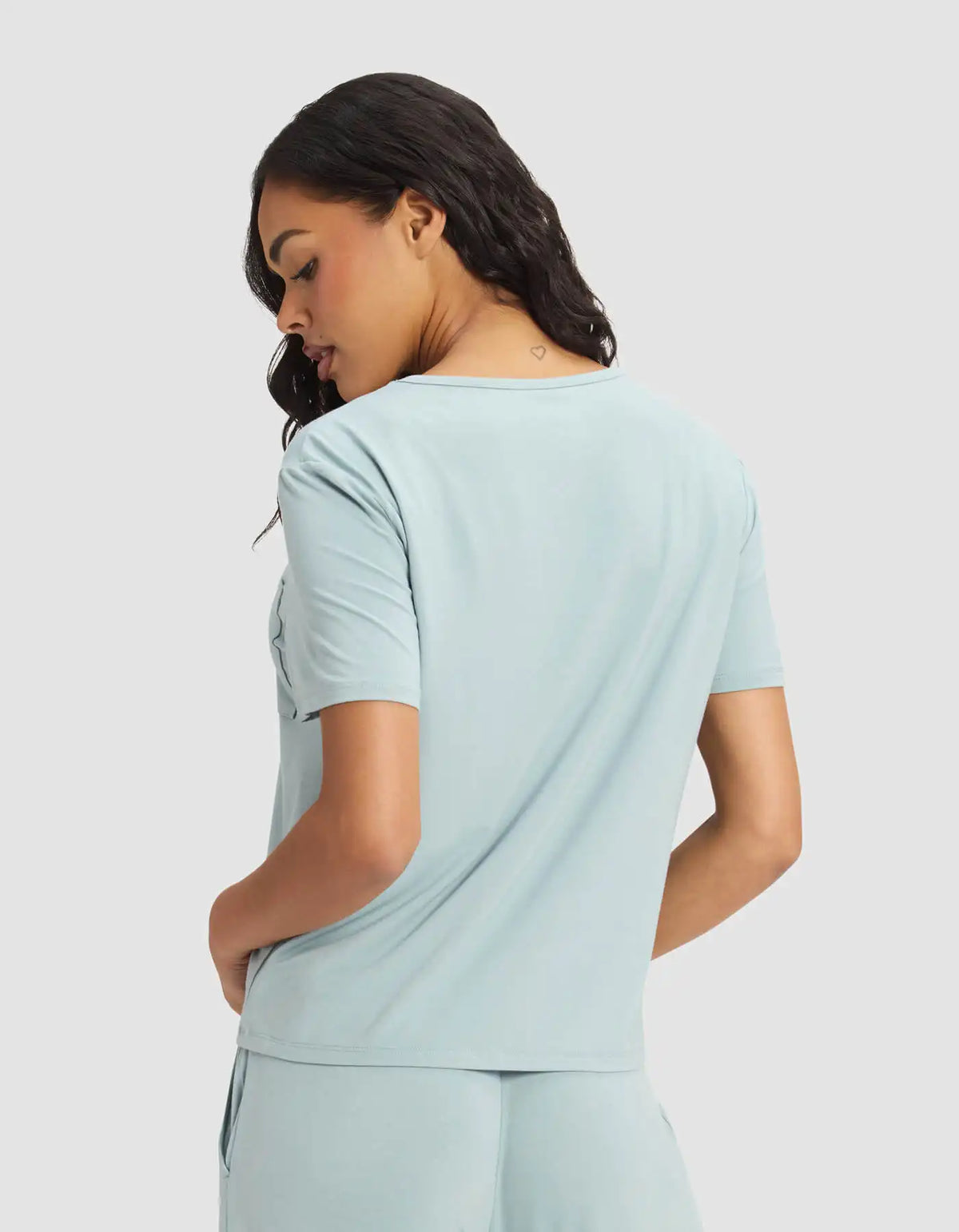 Women's Bamboo Stretch-Knit Lounge Tee & Shorts Set