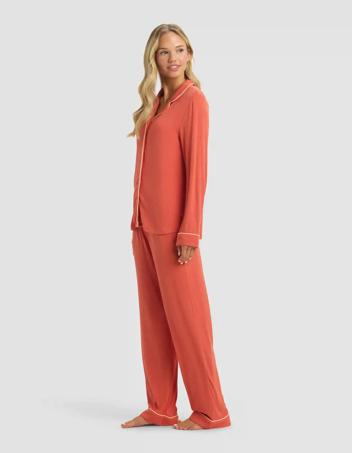 Women's Bamboo Rib-Knit Classic Long Sleeve Pajama Set - Last Chance