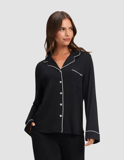 Women's Bamboo Stretch-Knit Long Sleeve Pajama Top - Petite