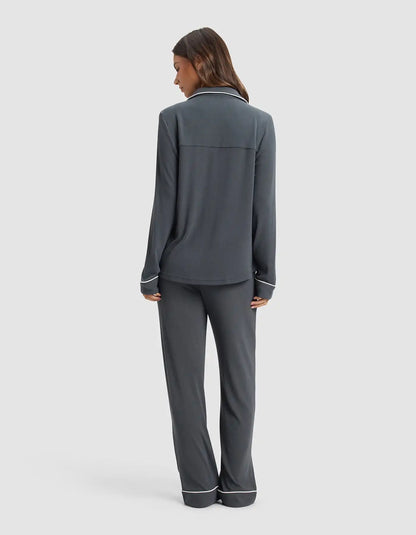 Women's Bamboo Rib-Knit Classic Long Sleeve Pajama Set - Last Chance