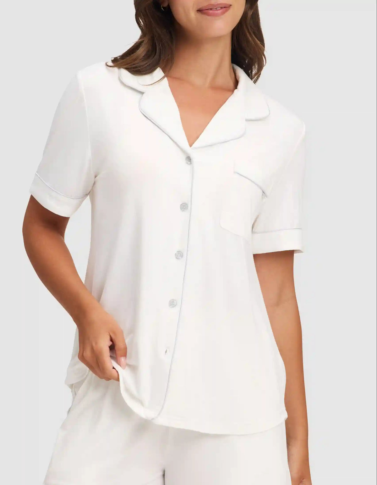 Women's Bamboo Stretch-Knit Short Sleeve Pajama Top