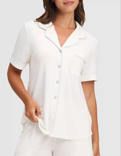 Women's Bamboo Stretch-Knit Short Sleeve Pajama Top