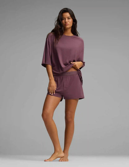 Women's First Layer Boyfriend Sleep Tee & Boxer Short Set
