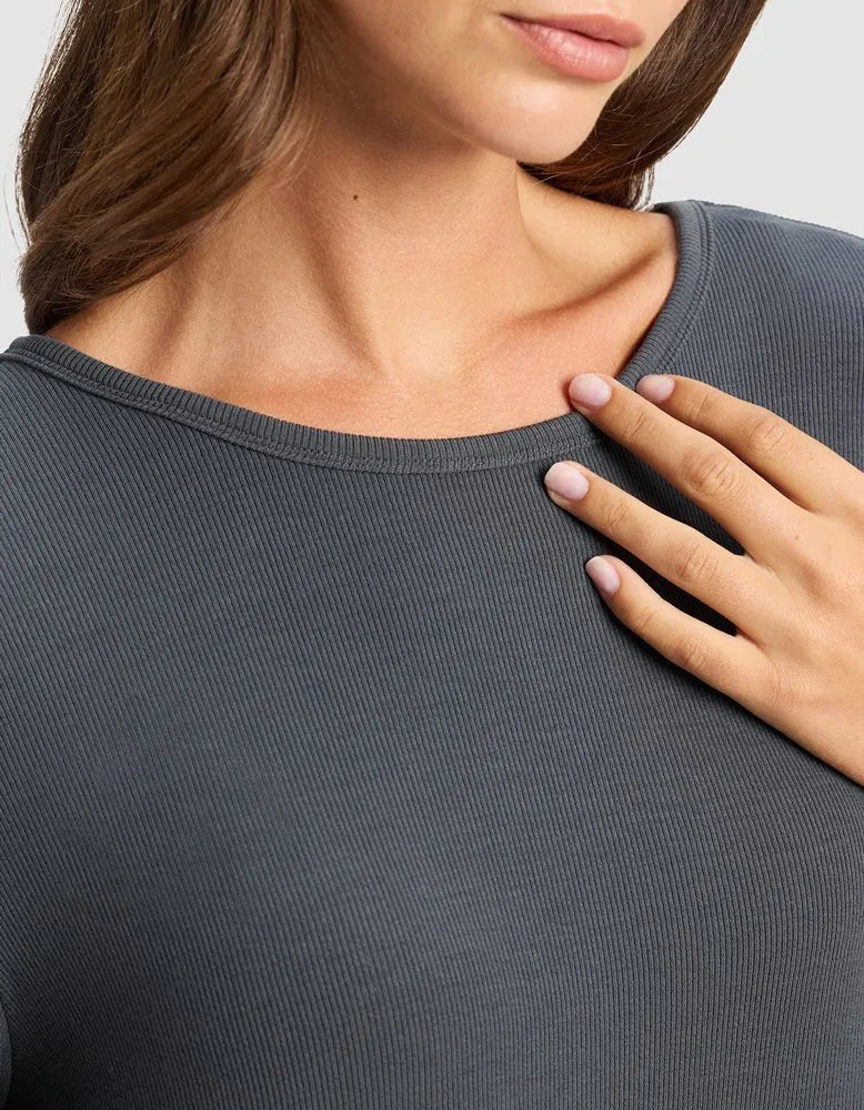 Women's Bamboo Rib-Knit Boyfriend Dress