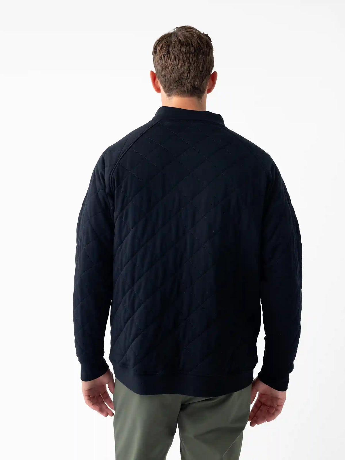 Men's Brushed Bamboo Quilted Snap Pullover