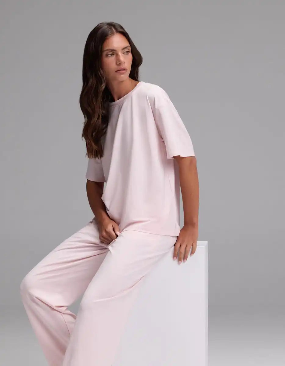 Women's First Layer Pajama Short Sleeve Tee & Pajama Pant Set