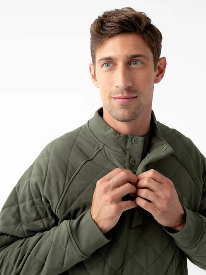 Men's Brushed Bamboo Quilted Snap Pullover