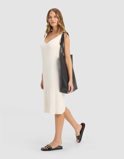 Women’s Bamboo Rib-Knit V-Neck Tank Lounge Dress