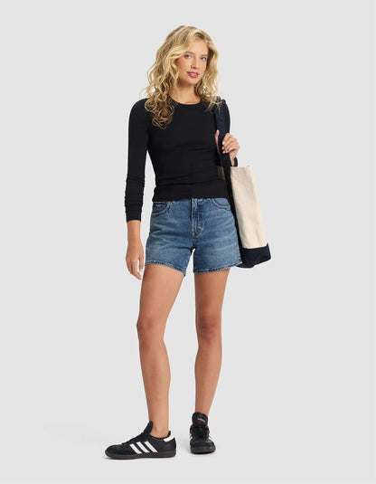 Women's Fine Ribbed Long Sleeve Tee