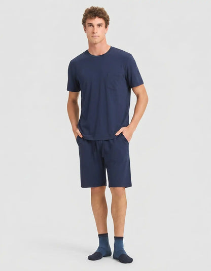 Men's Bamboo Stretch-Knit Short Sleeve Pajama Set