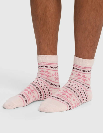 Snowflake Plush Lounge Quarter Sock