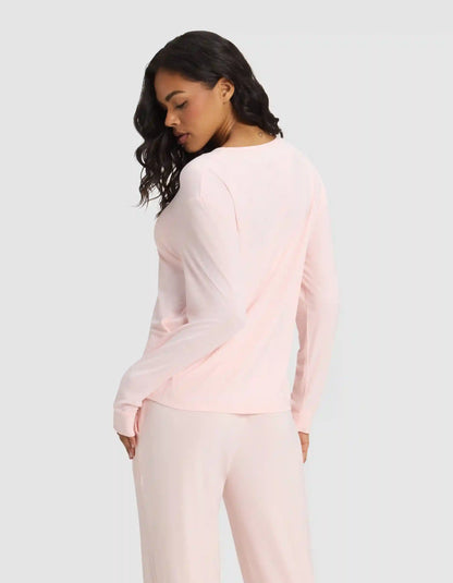 Women's Bamboo Stretch-Knit Long Sleeve Lounge Tee & Pant Set