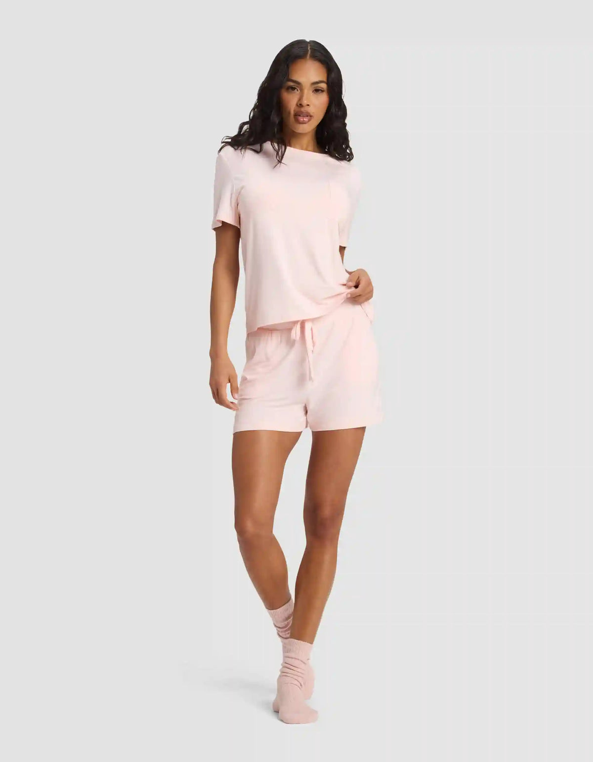 Women's Bamboo Stretch-Knit Lounge Tee & Shorts Set