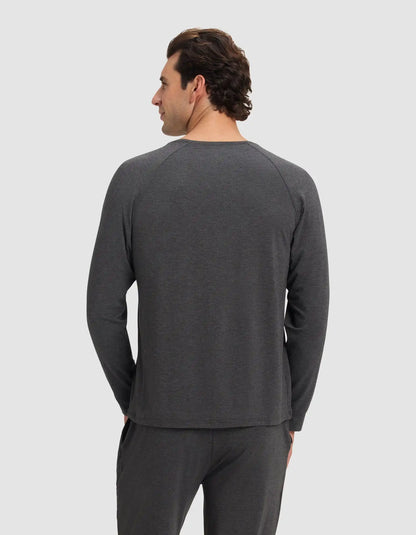 Men's Bamboo Stretch-Knit Long Sleeve Pajama Set