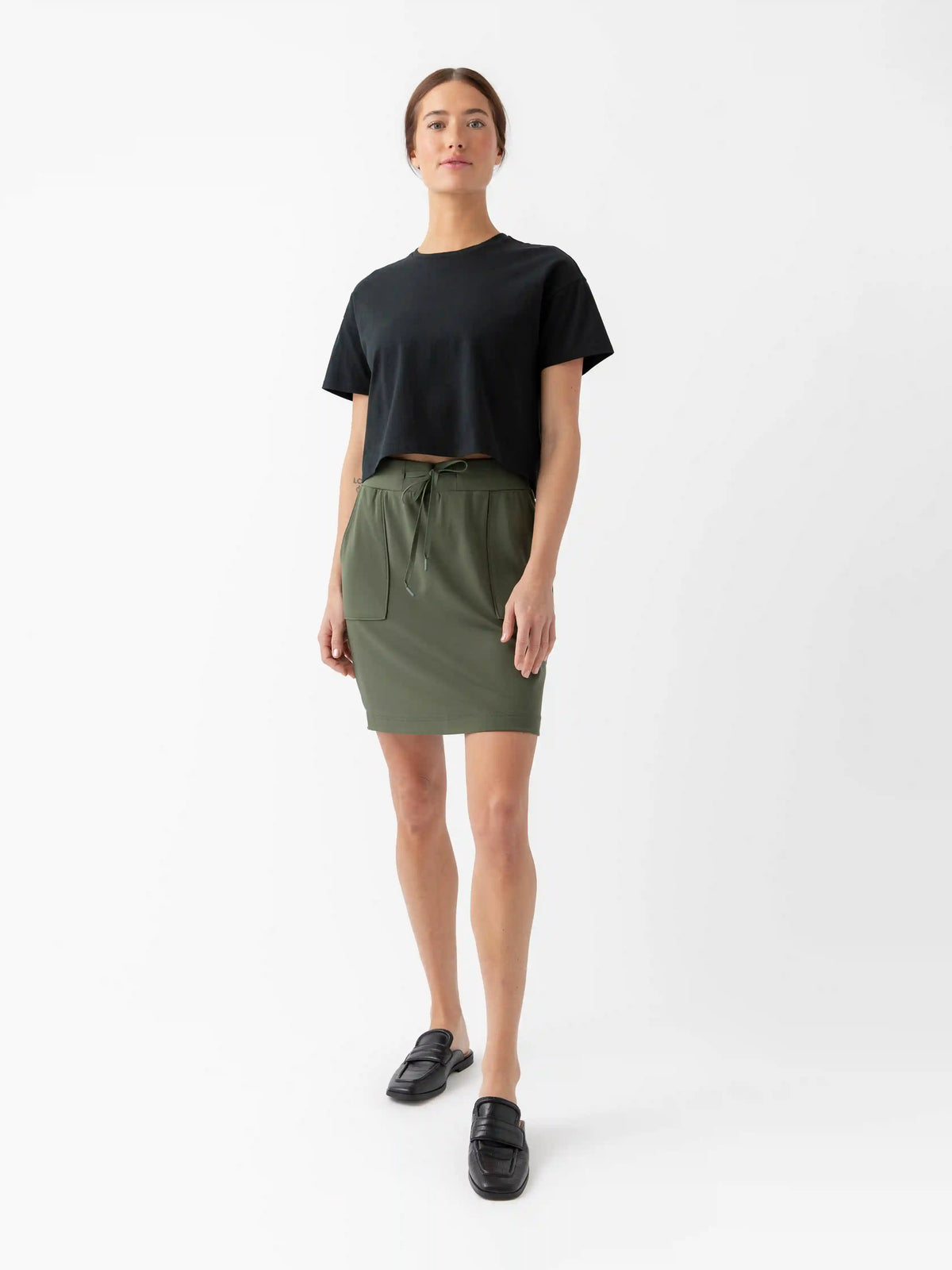 Women's Brushed Bamboo Patch Pocket Skirt