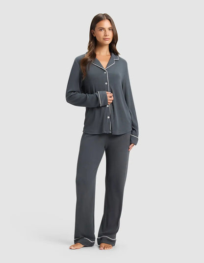 Women's Bamboo Rib-Knit Classic Long Sleeve Pajama Set - Last Chance