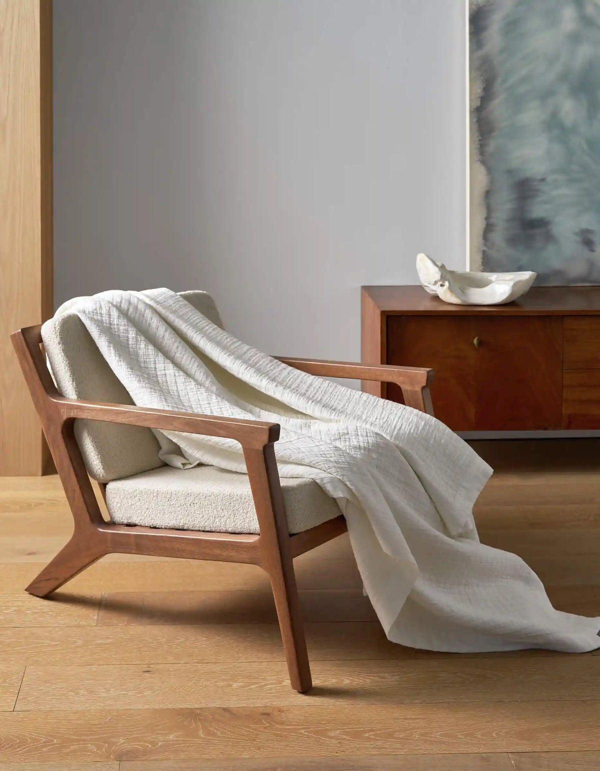 Waterfront Grid Matelasse Blanket