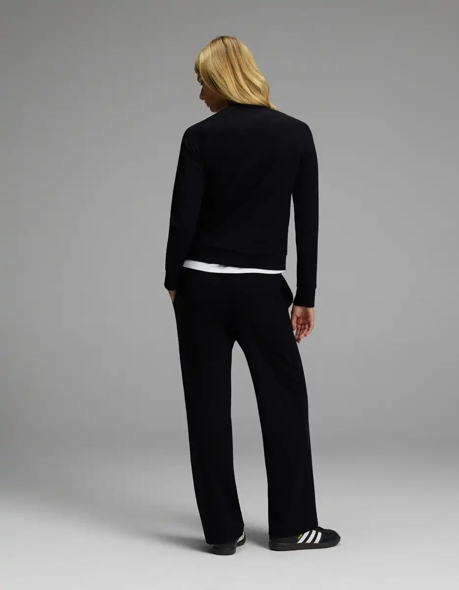 Women's Brushed Bamboo Pullover Crew & Wide Leg Pull On Pant Set