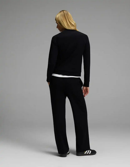 Women's Brushed Bamboo Pullover Crew & Wide Leg Pull On Pant Set