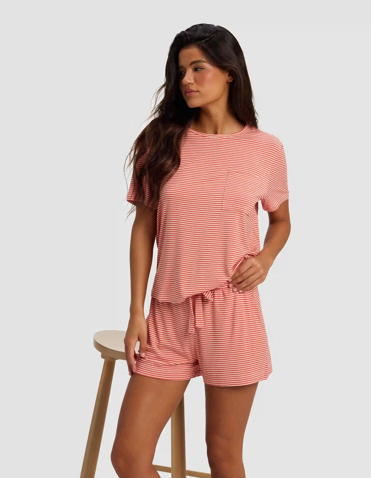 Women's Bamboo Stretch-Knit Lounge Tee & Shorts Set