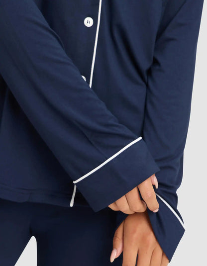 Women's Bamboo Stretch-Knit Long Sleeve Pajama Top - Petite