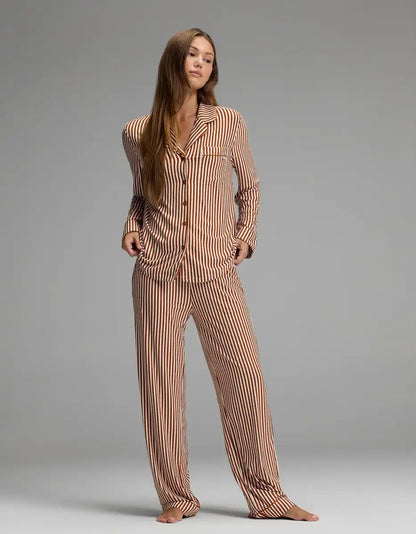 Women's Bamboo Stretch-Knit Long Sleeve Pajama Set