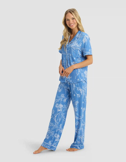 Women's Bamboo Stretch-Knit Short Sleeve & Pant Pajama Set - Last Chance