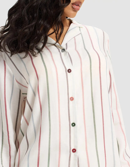 Women's Soft Woven Long Sleeve Pajama Top - Last Chance