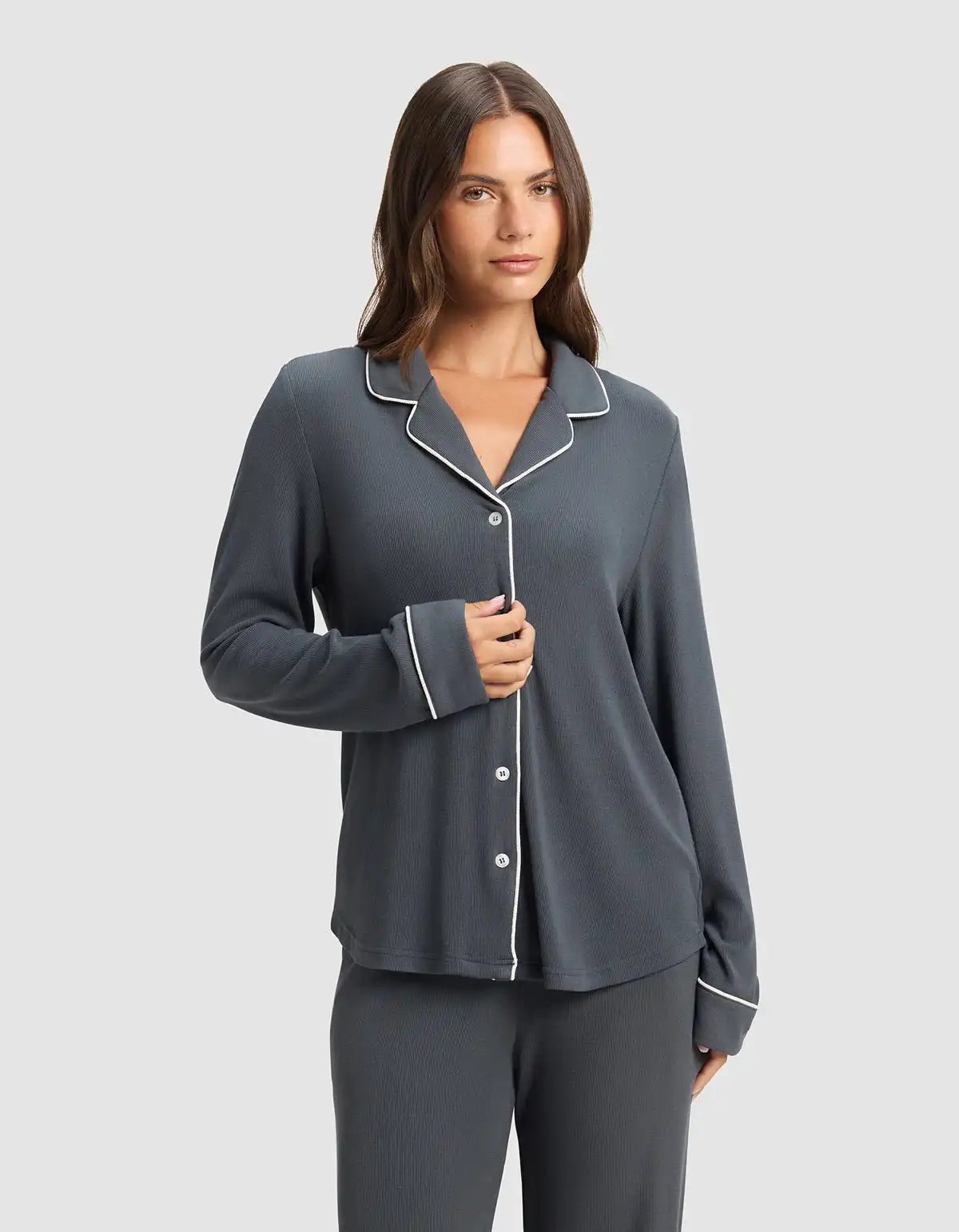 Women's Bamboo Rib-Knit Classic Long Sleeve Pajama Set - Last Chance