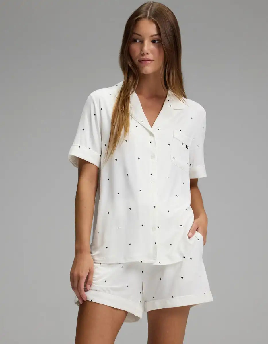 Women's Bamboo Stretch-Knit Short Sleeve Pajama Set