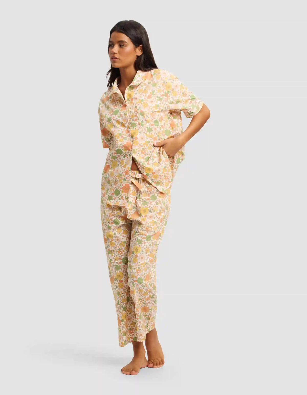 Women's Sutton Short Sleeve & Cropped Pajama Pant Set - Last Chance