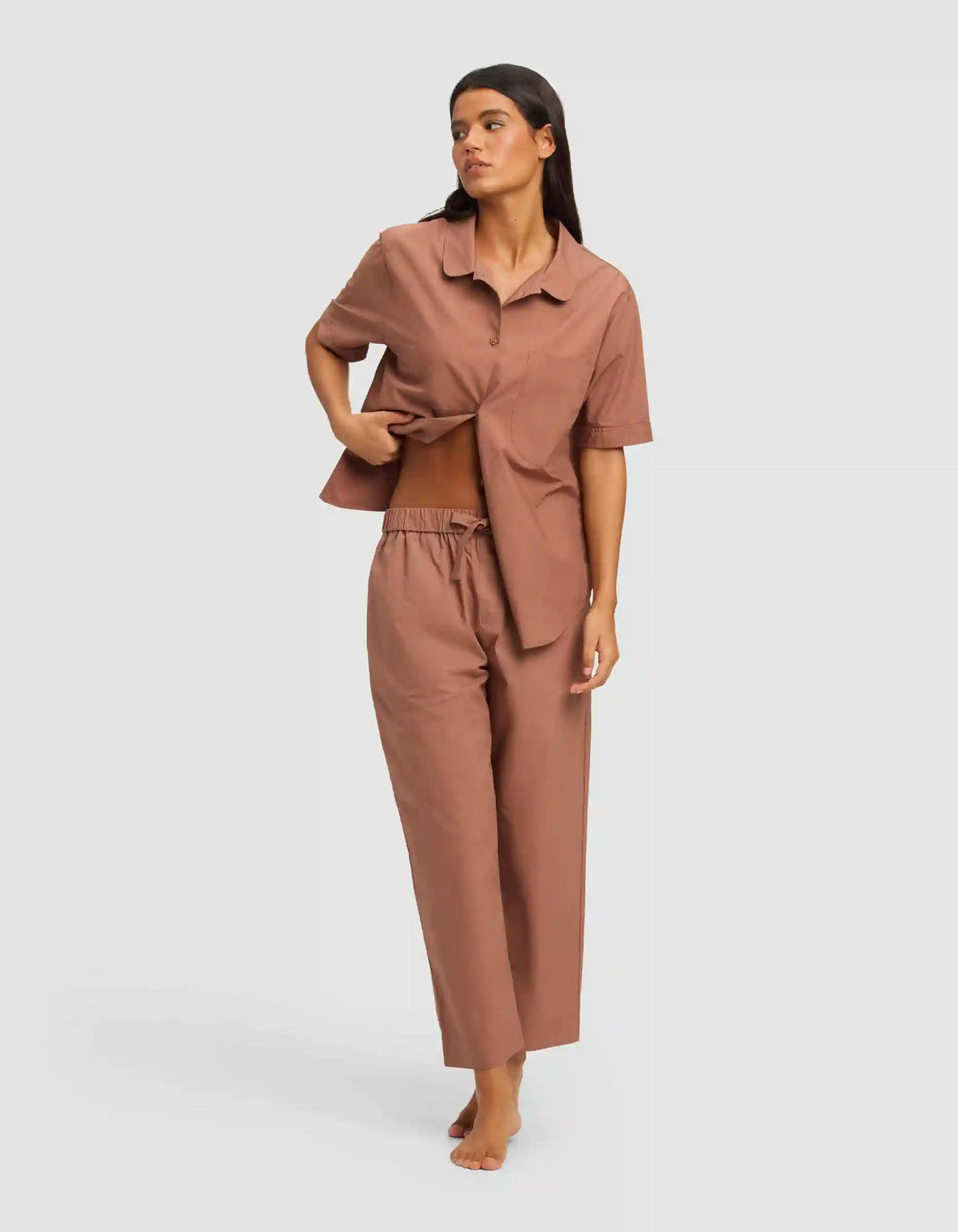 Women's Sutton Short Sleeve & Cropped Pajama Pant Set - Last Chance