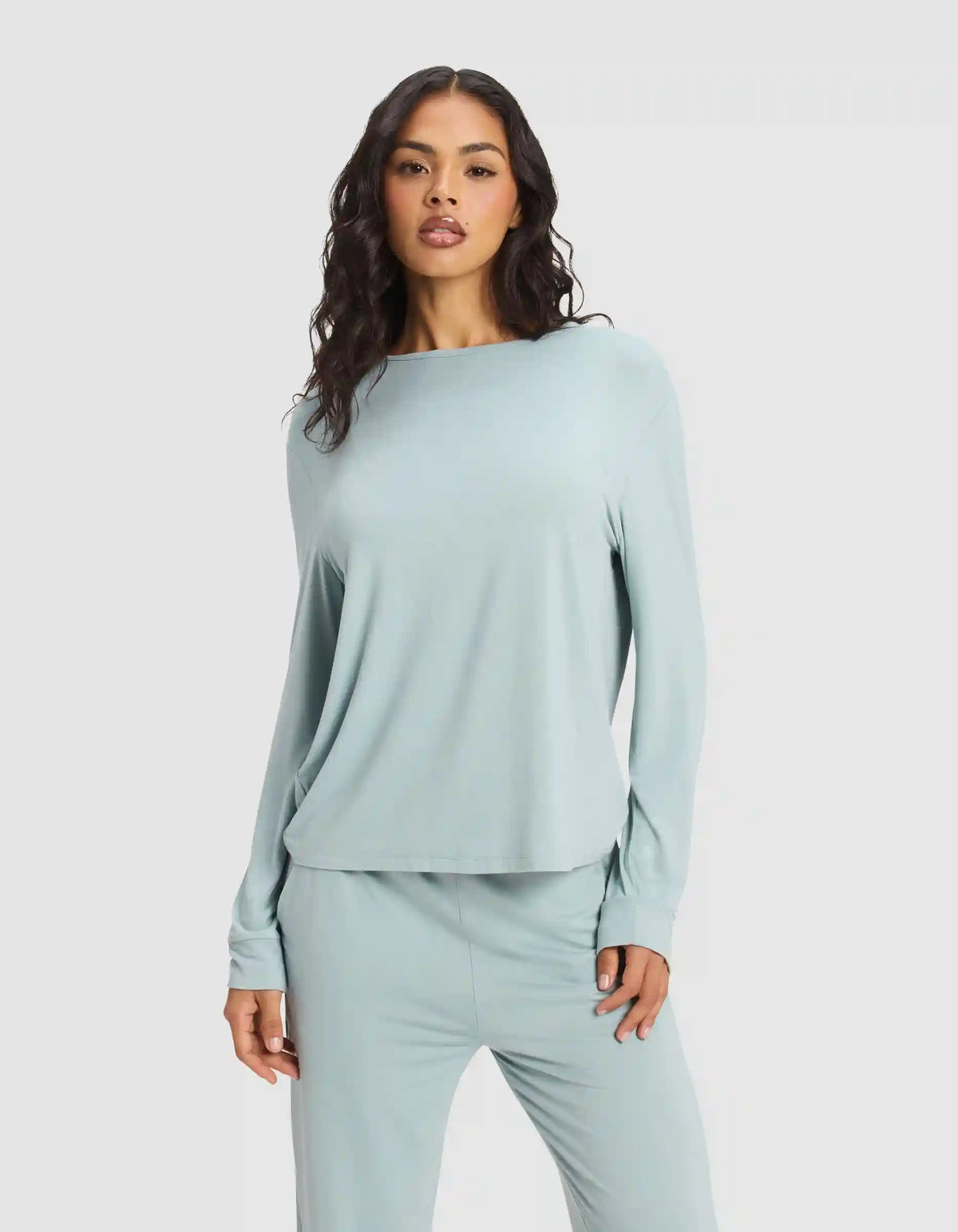 Women's Bamboo Stretch-Knit Long Sleeve Lounge Tee & Pant Set