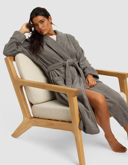 Ribbed Terry Bath Robe