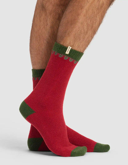 Mistletoe Plush Lounge Calf Sock
