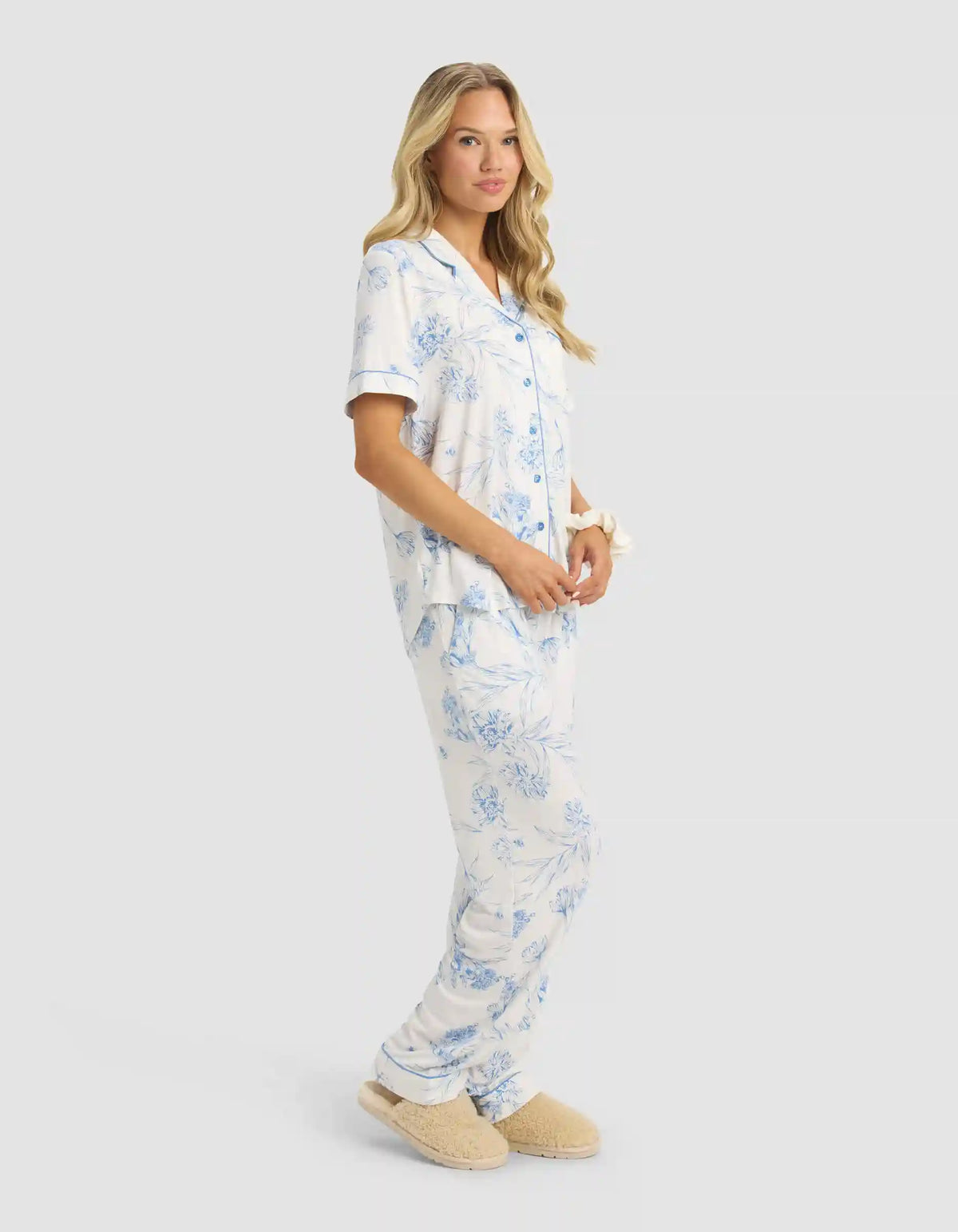 Women's Bamboo Stretch-Knit Short Sleeve & Pant Pajama Set - Last Chance