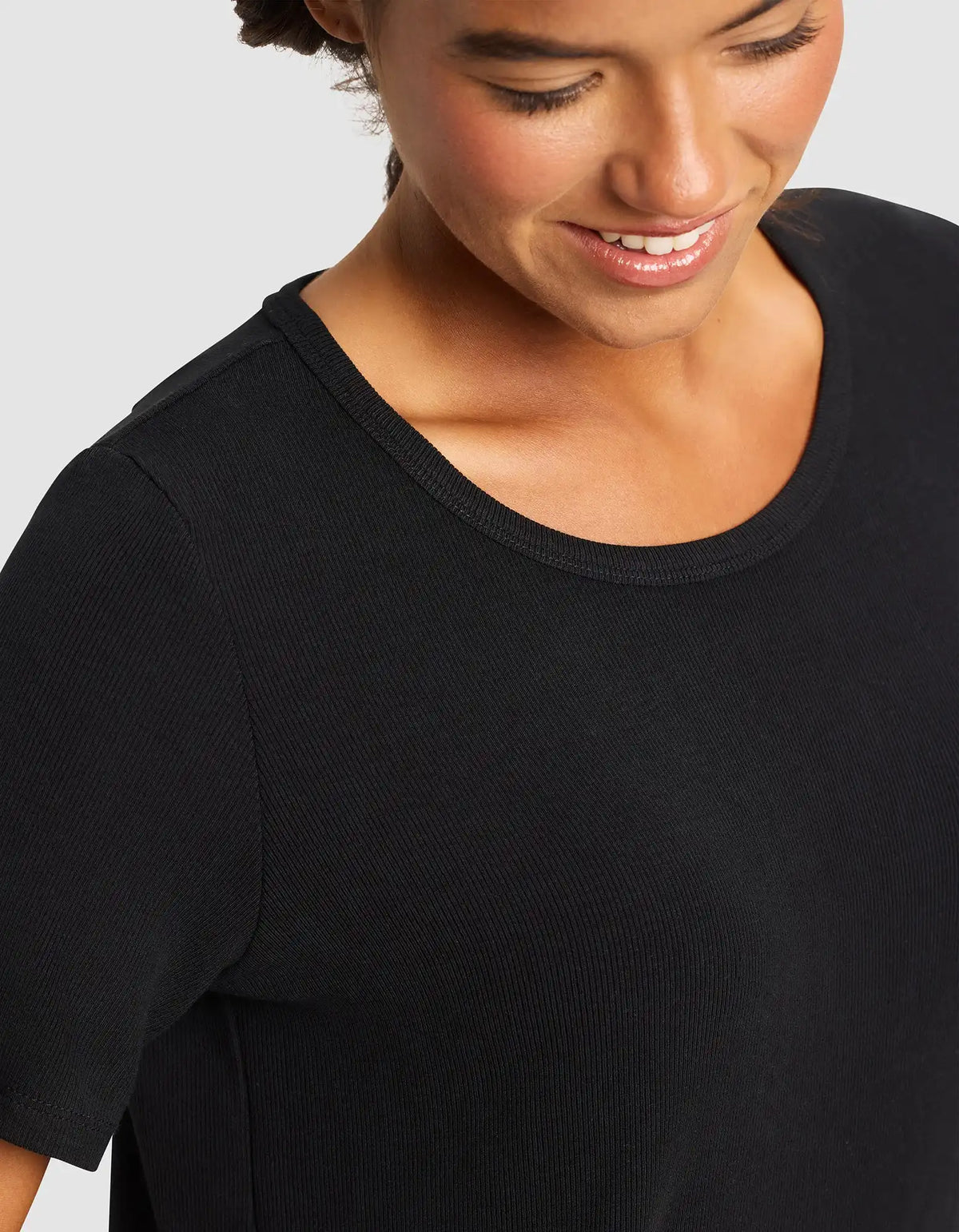 Women’s Bamboo Rib-Knit Short Sleeve Lounge Top