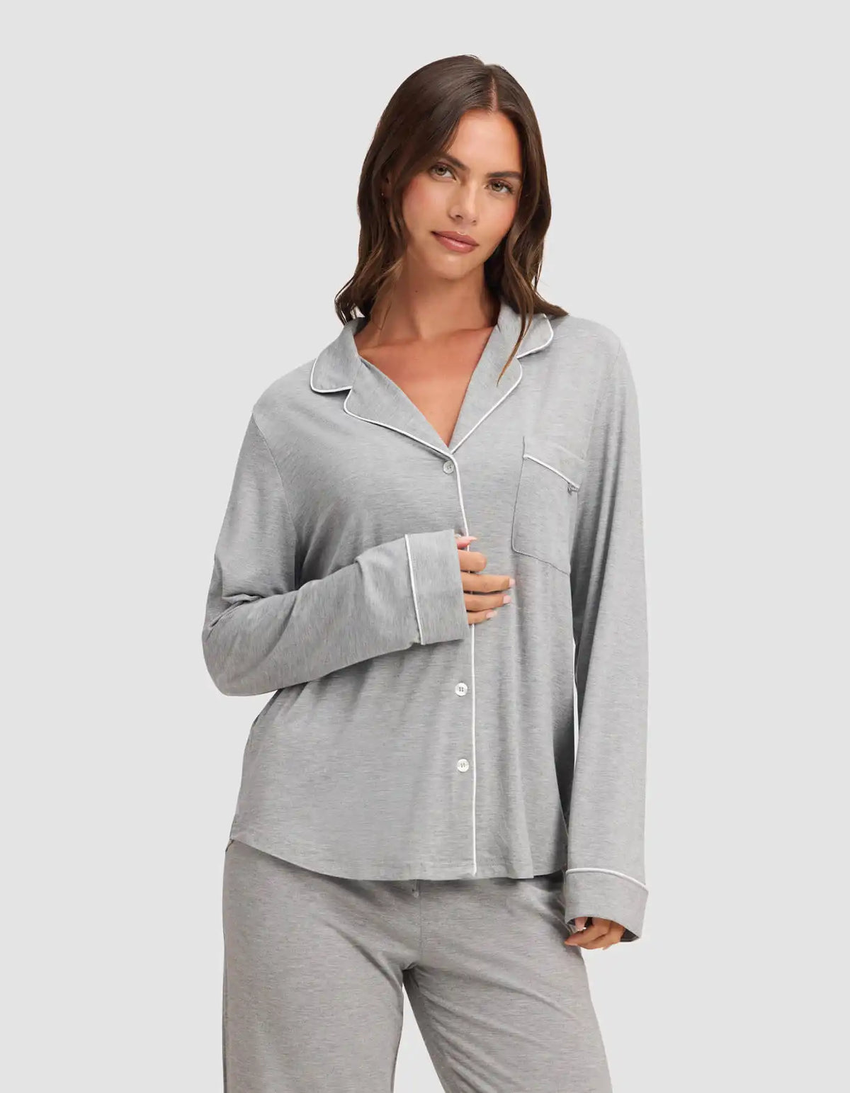 Women's Bamboo Stretch-Knit Long Sleeve Pajama Top