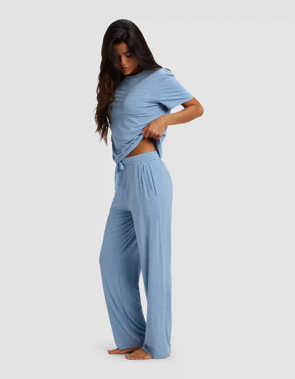 Women's Bamboo Stretch-Knit Lounge Tee & Pants Set
